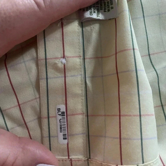 Men’s Orvis Medium M Yellow Plaid Cotton Long Sleeve Button Down Shirt - Picture 4 of 6